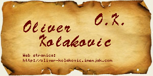 Oliver Kolaković vizit kartica